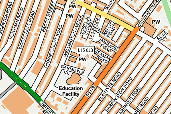 L15 0JB map - OS OpenMap – Local (Ordnance Survey)
