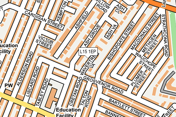 L15 1EP map - OS OpenMap – Local (Ordnance Survey) L15 1EP map - OS OpenMap – Local (Ordnance Survey)