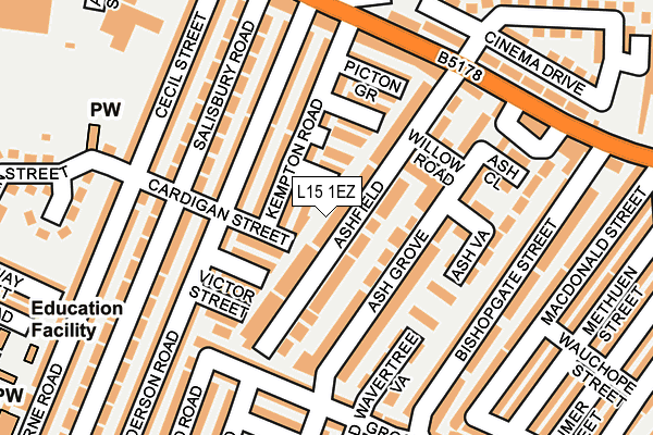 L15 1EZ map - OS OpenMap – Local (Ordnance Survey) L15 1EZ map - OS OpenMap – Local (Ordnance Survey)