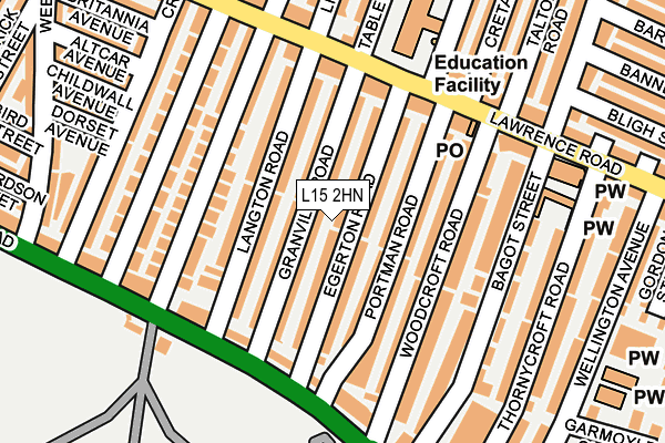 L15 2HN map - OS OpenMap – Local (Ordnance Survey) L15 2HN map - OS OpenMap – Local (Ordnance Survey)
