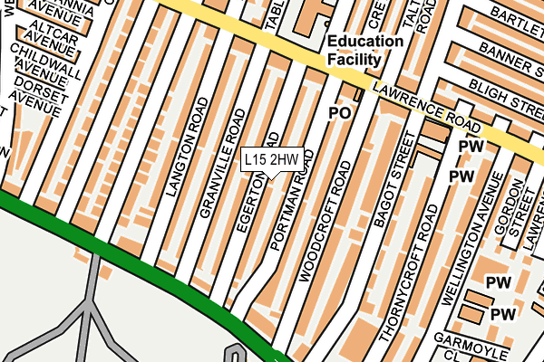 L15 2HW map - OS OpenMap – Local (Ordnance Survey) L15 2HW map - OS OpenMap – Local (Ordnance Survey)