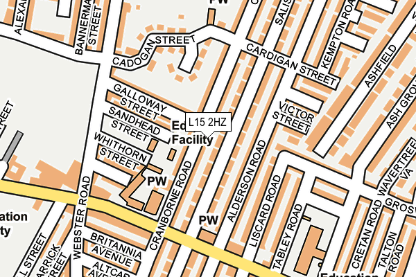 L15 2HZ map - OS OpenMap – Local (Ordnance Survey) L15 2HZ map - OS OpenMap – Local (Ordnance Survey)