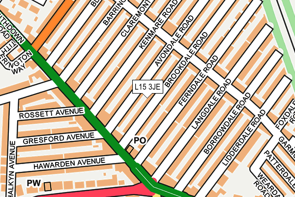 L15 3JE map - OS OpenMap – Local (Ordnance Survey) L15 3JE map - OS OpenMap – Local (Ordnance Survey)