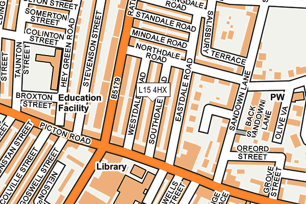 L15 4HX map - OS OpenMap – Local (Ordnance Survey)