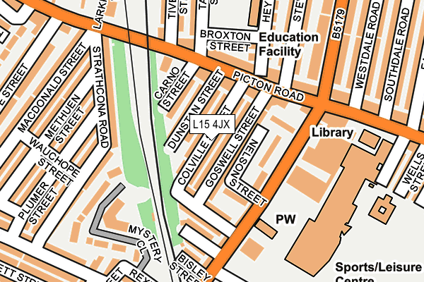 L15 4JX map - OS OpenMap – Local (Ordnance Survey) L15 4JX map - OS OpenMap – Local (Ordnance Survey)