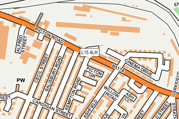 L15 4LH map - OS OpenMap – Local (Ordnance Survey)