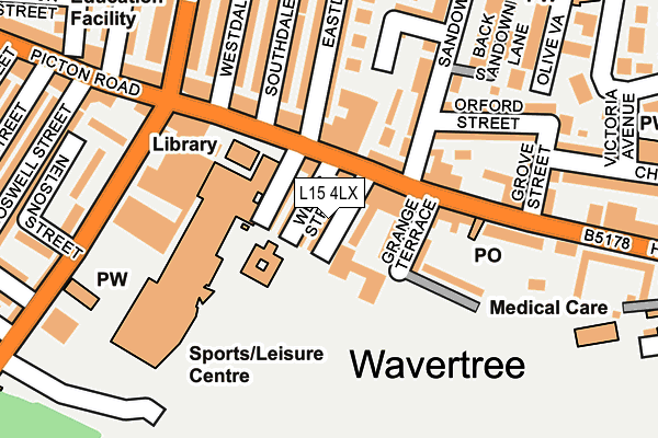 L15 4LX map - OS OpenMap – Local (Ordnance Survey) L15 4LX map - OS OpenMap – Local (Ordnance Survey)