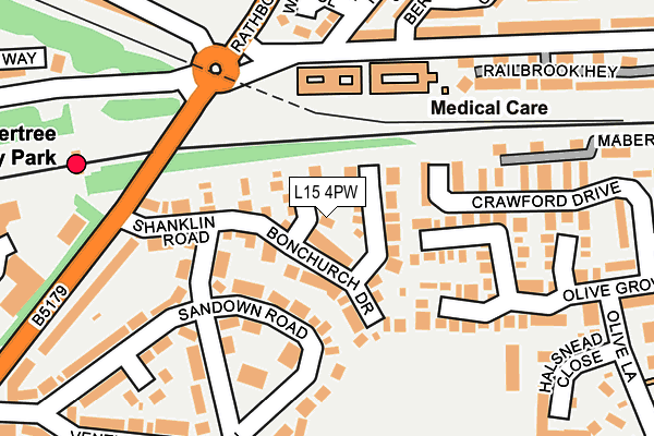 L15 4PW map - OS OpenMap – Local (Ordnance Survey) L15 4PW map - OS OpenMap – Local (Ordnance Survey)