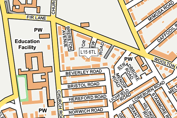 L15 6TL map - OS OpenMap – Local (Ordnance Survey) L15 6TL map - OS OpenMap – Local (Ordnance Survey)