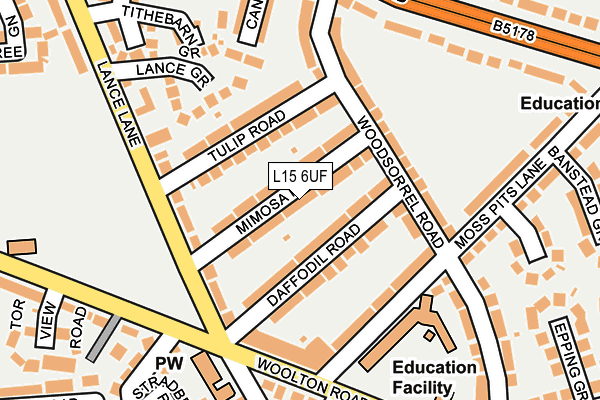 L15 6UF map - OS OpenMap – Local (Ordnance Survey)