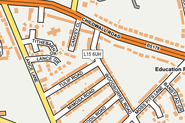 L15 6UH map - OS OpenMap – Local (Ordnance Survey) L15 6UH map - OS OpenMap – Local (Ordnance Survey)