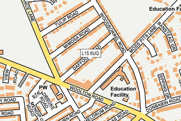 L15 6UQ map - OS OpenMap – Local (Ordnance Survey) L15 6UQ map - OS OpenMap – Local (Ordnance Survey)