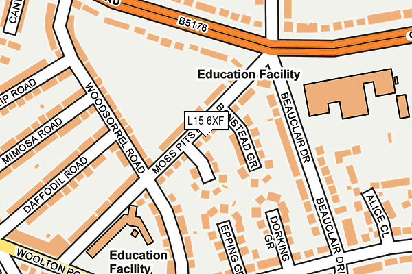 L15 6XF map - OS OpenMap – Local (Ordnance Survey) L15 6XF map - OS OpenMap – Local (Ordnance Survey)