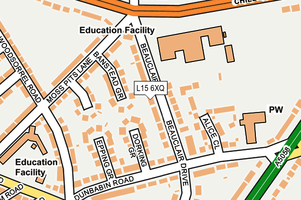 L15 6XQ map - OS OpenMap – Local (Ordnance Survey) L15 6XQ map - OS OpenMap – Local (Ordnance Survey)