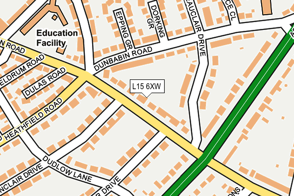 L15 6XW map - OS OpenMap – Local (Ordnance Survey) L15 6XW map - OS OpenMap – Local (Ordnance Survey)