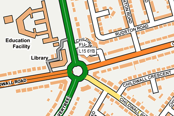 L15 6YB map - OS OpenMap – Local (Ordnance Survey) L15 6YB map - OS OpenMap – Local (Ordnance Survey)
