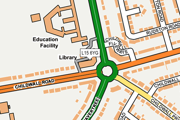 L15 6YG map - OS OpenMap – Local (Ordnance Survey) L15 6YG map - OS OpenMap – Local (Ordnance Survey)