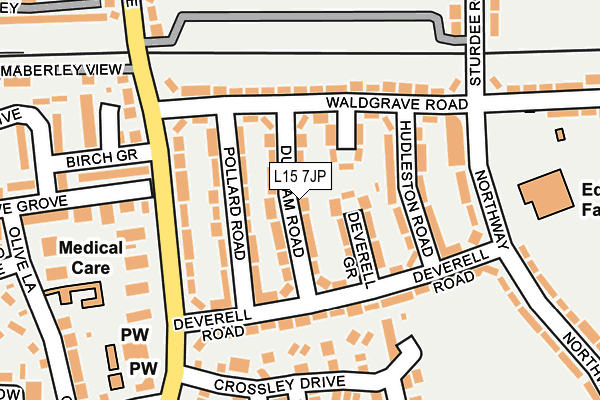 L15 7JP map - OS OpenMap – Local (Ordnance Survey) L15 7JP map - OS OpenMap – Local (Ordnance Survey)