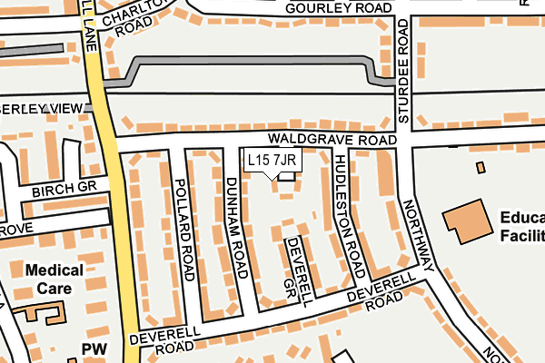 L15 7JR map - OS OpenMap – Local (Ordnance Survey) L15 7JR map - OS OpenMap – Local (Ordnance Survey)