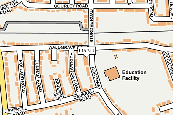 L15 7JU map - OS OpenMap – Local (Ordnance Survey) L15 7JU map - OS OpenMap – Local (Ordnance Survey)