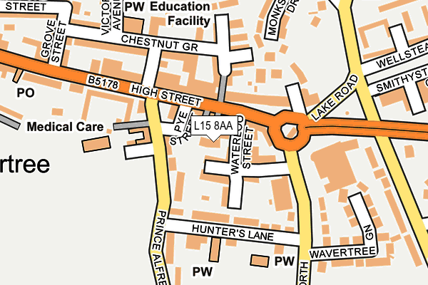 L15 8AA map - OS OpenMap – Local (Ordnance Survey) L15 8AA map - OS OpenMap – Local (Ordnance Survey)