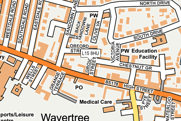 L15 8HU map - OS OpenMap – Local (Ordnance Survey) L15 8HU map - OS OpenMap – Local (Ordnance Survey)