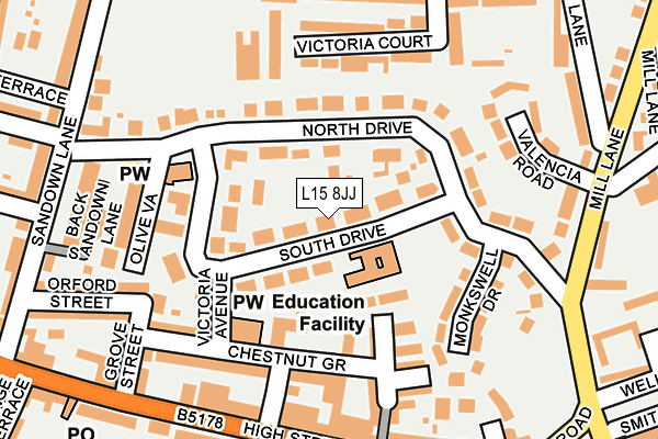 L15 8JJ map - OS OpenMap – Local (Ordnance Survey) L15 8JJ map - OS OpenMap – Local (Ordnance Survey)