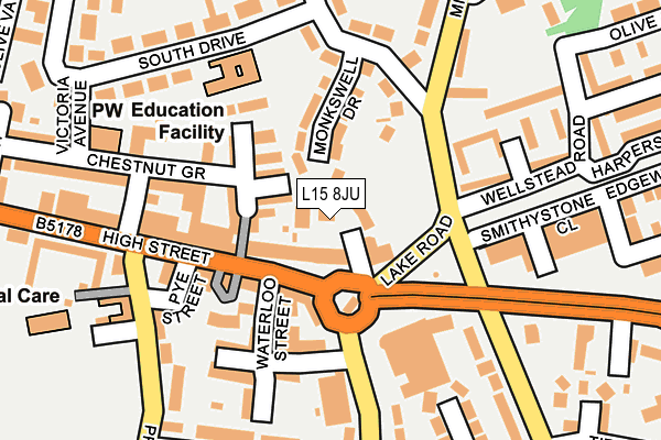 L15 8JU map - OS OpenMap – Local (Ordnance Survey) L15 8JU map - OS OpenMap – Local (Ordnance Survey)