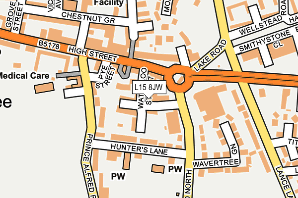 L15 8JW map - OS OpenMap – Local (Ordnance Survey) L15 8JW map - OS OpenMap – Local (Ordnance Survey)