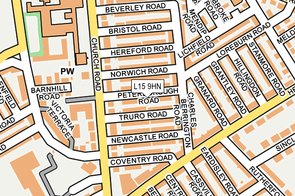 L15 9HN map - OS OpenMap – Local (Ordnance Survey) L15 9HN map - OS OpenMap – Local (Ordnance Survey)