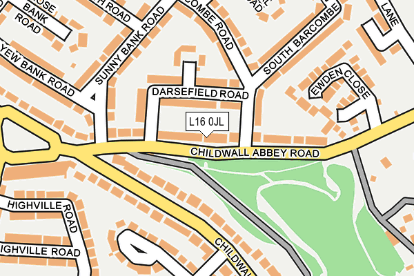 L16 0JL map - OS OpenMap – Local (Ordnance Survey) L16 0JL map - OS OpenMap – Local (Ordnance Survey)