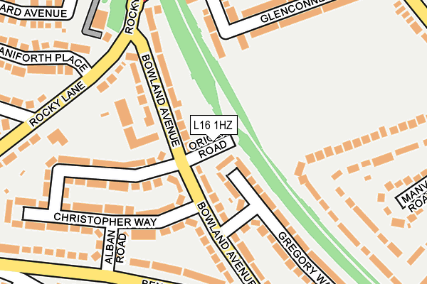 L16 1HZ map - OS OpenMap – Local (Ordnance Survey) L16 1HZ map - OS OpenMap – Local (Ordnance Survey)