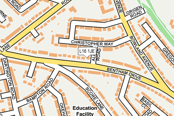 L16 1JE map - OS OpenMap – Local (Ordnance Survey) L16 1JE map - OS OpenMap – Local (Ordnance Survey)