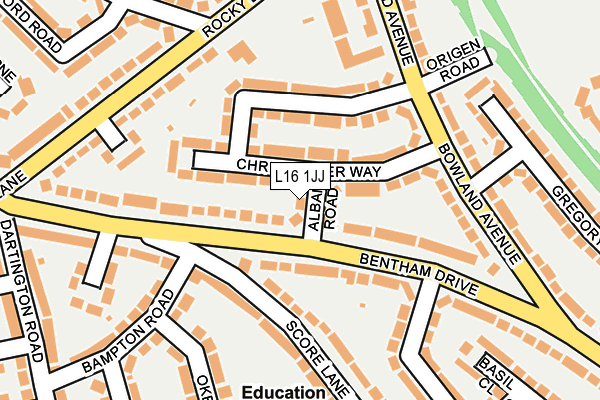 L16 1JJ map - OS OpenMap – Local (Ordnance Survey)