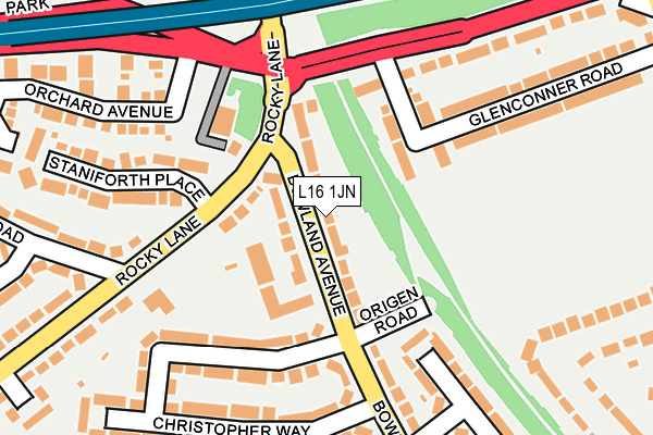 L16 1JN map - OS OpenMap – Local (Ordnance Survey) L16 1JN map - OS OpenMap – Local (Ordnance Survey)
