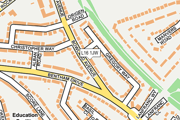 L16 1JW map - OS OpenMap – Local (Ordnance Survey) L16 1JW map - OS OpenMap – Local (Ordnance Survey)