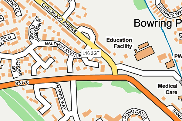 L16 3GT map - OS OpenMap – Local (Ordnance Survey) L16 3GT map - OS OpenMap – Local (Ordnance Survey)