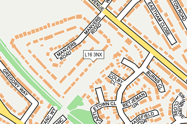 L16 3NX map - OS OpenMap – Local (Ordnance Survey) L16 3NX map - OS OpenMap – Local (Ordnance Survey)