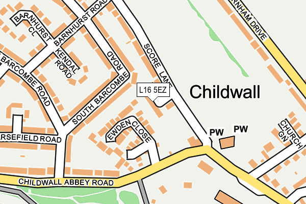 L16 5EZ map - OS OpenMap – Local (Ordnance Survey)