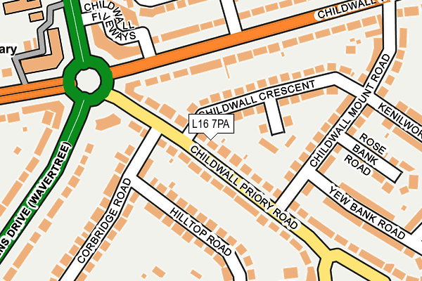 L16 7PA map - OS OpenMap – Local (Ordnance Survey) L16 7PA map - OS OpenMap – Local (Ordnance Survey)