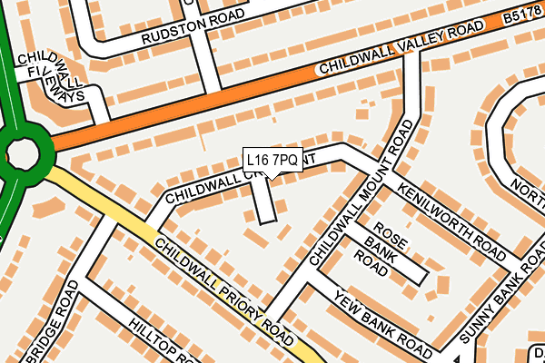 L16 7PQ map - OS OpenMap – Local (Ordnance Survey) L16 7PQ map - OS OpenMap – Local (Ordnance Survey)