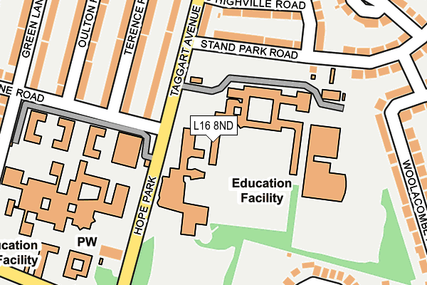 L16 8ND map - OS OpenMap – Local (Ordnance Survey) L16 8ND map - OS OpenMap – Local (Ordnance Survey)