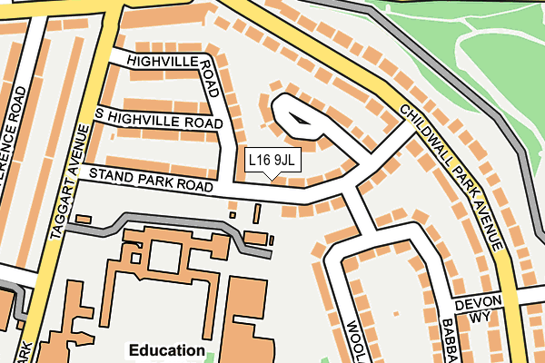 L16 9JL map - OS OpenMap – Local (Ordnance Survey) L16 9JL map - OS OpenMap – Local (Ordnance Survey)
