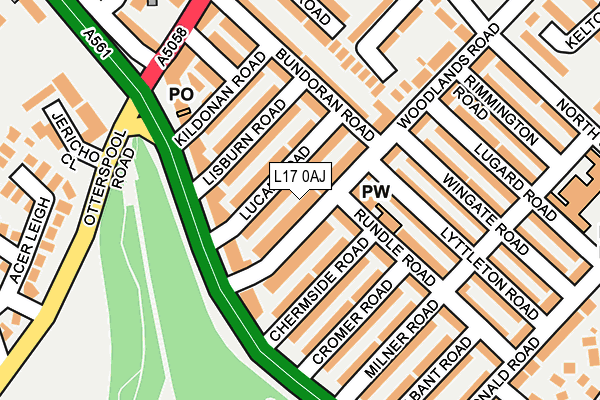 L17 0AJ map - OS OpenMap – Local (Ordnance Survey)