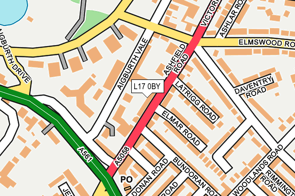 L17 0BY map - OS OpenMap – Local (Ordnance Survey) L17 0BY map - OS OpenMap – Local (Ordnance Survey)