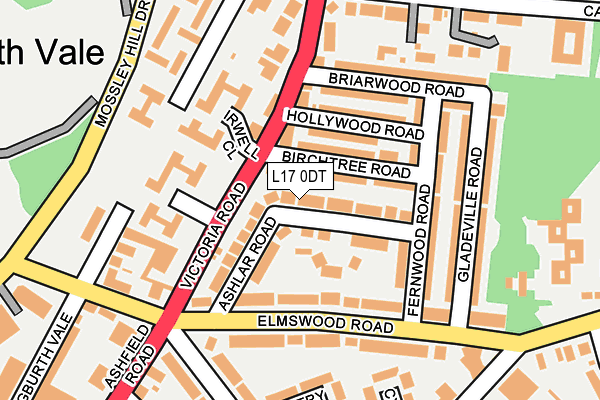 L17 0DT map - OS OpenMap – Local (Ordnance Survey) L17 0DT map - OS OpenMap – Local (Ordnance Survey)
