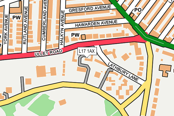 L17 1AX map - OS OpenMap – Local (Ordnance Survey) L17 1AX map - OS OpenMap – Local (Ordnance Survey)