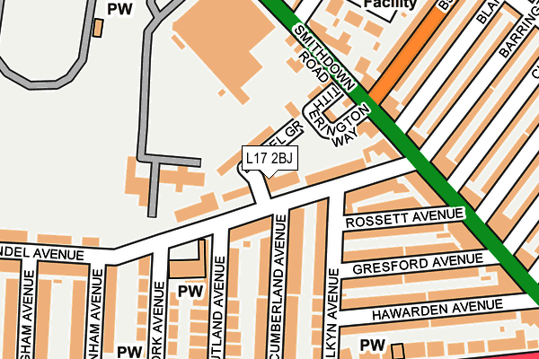 L17 2BJ map - OS OpenMap – Local (Ordnance Survey) L17 2BJ map - OS OpenMap – Local (Ordnance Survey)
