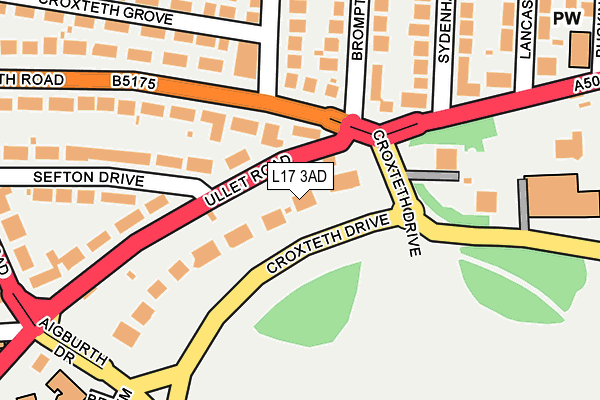 L17 3AD map - OS OpenMap – Local (Ordnance Survey) L17 3AD map - OS OpenMap – Local (Ordnance Survey)
