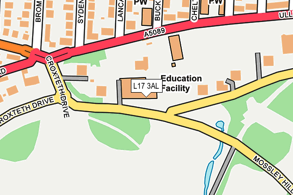 L17 3AL map - OS OpenMap – Local (Ordnance Survey) L17 3AL map - OS OpenMap – Local (Ordnance Survey)